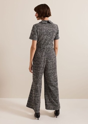 Phase Eight Lavinia Grey Tweed Wide Leg Jumpsuit Grey USA | 3016547-ZG